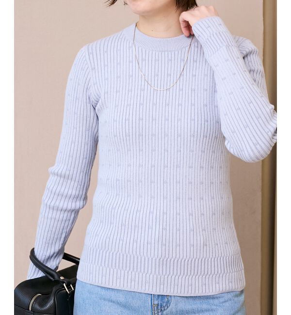  「《WEB限定アイテム》アイレットクルーリブニット」|ニット・セーター|
