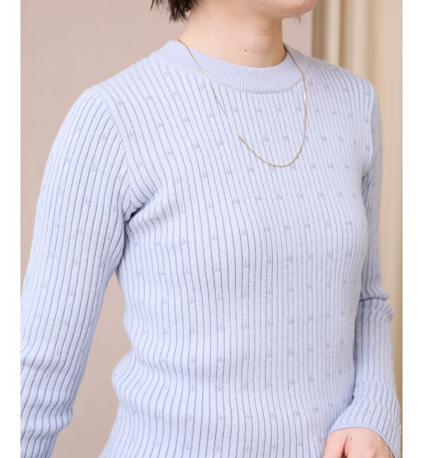  「《WEB限定アイテム》アイレットクルーリブニット」|ニット・セーター|
