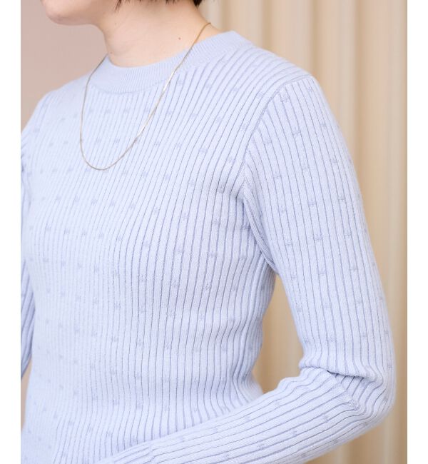  「《WEB限定アイテム》アイレットクルーリブニット」|ニット・セーター|