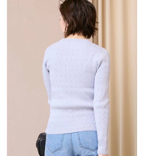 「《WEB限定アイテム》アイレットクルーリブニット」|ニット・セーター|