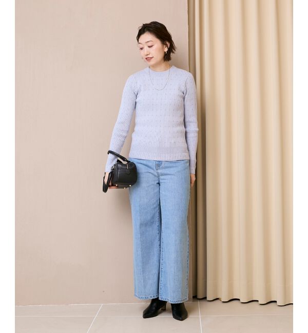  「《WEB限定アイテム》アイレットクルーリブニット」|ニット・セーター|