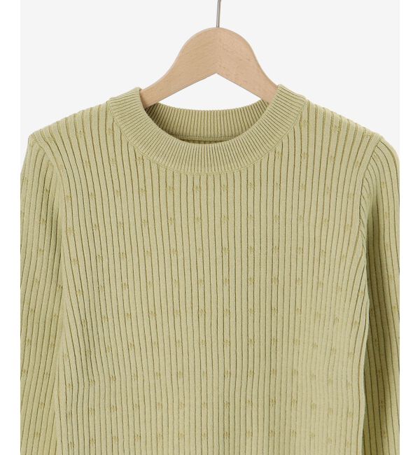  「《WEB限定アイテム》アイレットクルーリブニット」|ニット・セーター|