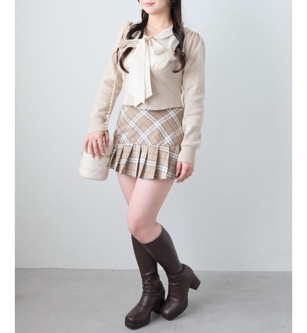  「アソートヘムプリーツミニスカパン」|スカート|