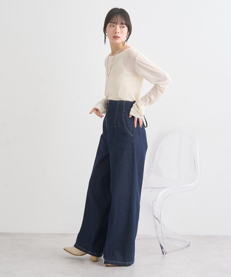 earth music&ecology「シャーリングスリーブシアープルオーバー」|Tシャツ・カットソー|