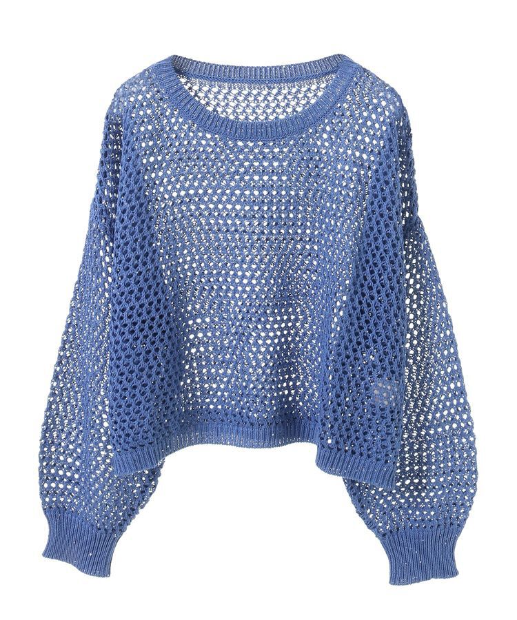 earth music&ecology「スパンコールメッシュニットプルオーバー」|ニット・セーター|