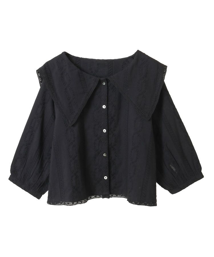 earth music&ecology「ビッグカラー刺繍ブラウス」|シャツ・ブラウス|