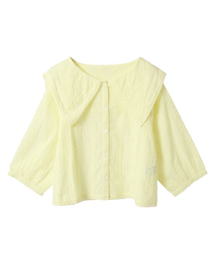 earth music&ecology「ビッグカラー刺繍ブラウス」|シャツ・ブラウス|