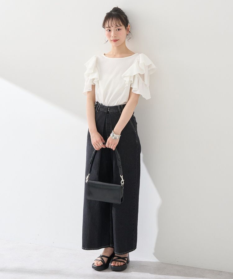 earth music&ecology「袖フリルデザインプルオーバー」|Tシャツ・カットソー|