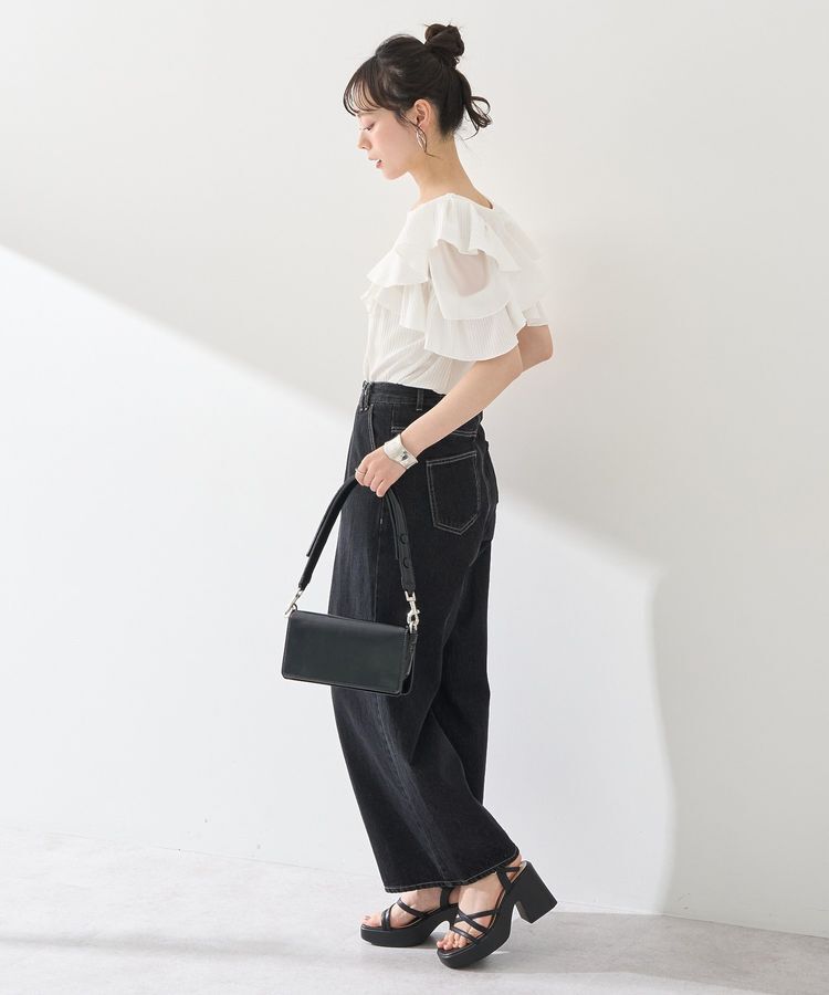 earth music&ecology「袖フリルデザインプルオーバー」|Tシャツ・カットソー|