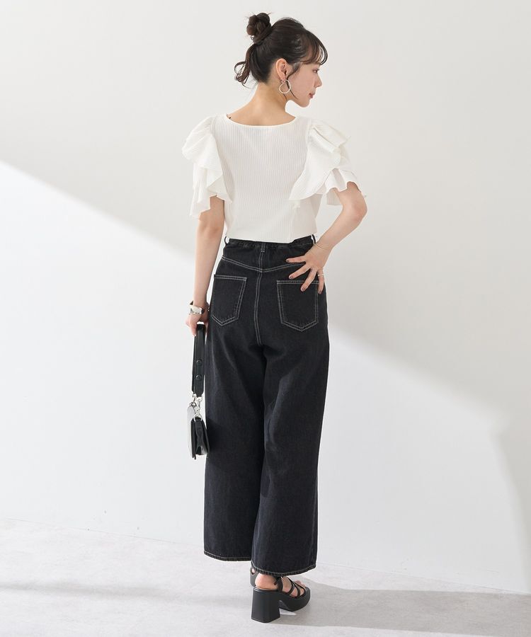 earth music&ecology「袖フリルデザインプルオーバー」|Tシャツ・カットソー|