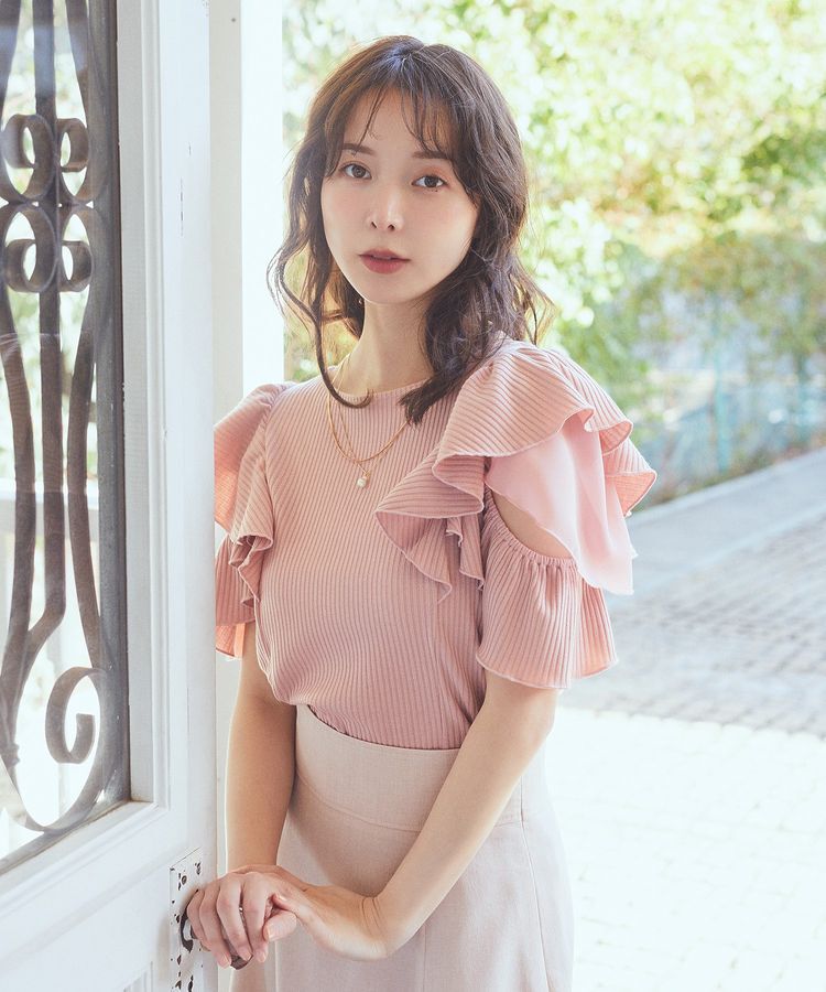 earth music&ecology「袖フリルデザインプルオーバー」|Tシャツ・カットソー|