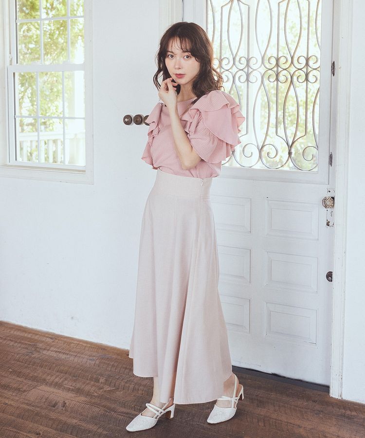 earth music&ecology「袖フリルデザインプルオーバー」|Tシャツ・カットソー|