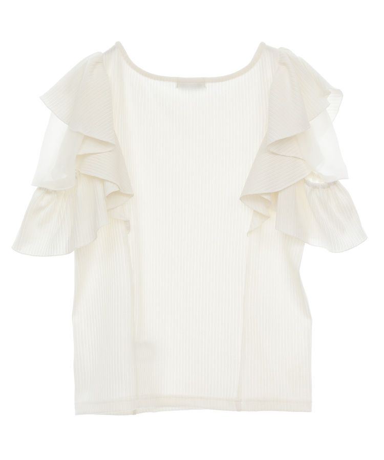 earth music&ecology「袖フリルデザインプルオーバー」|Tシャツ・カットソー|