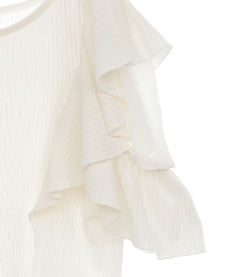 earth music&ecology「袖フリルデザインプルオーバー」|Tシャツ・カットソー|