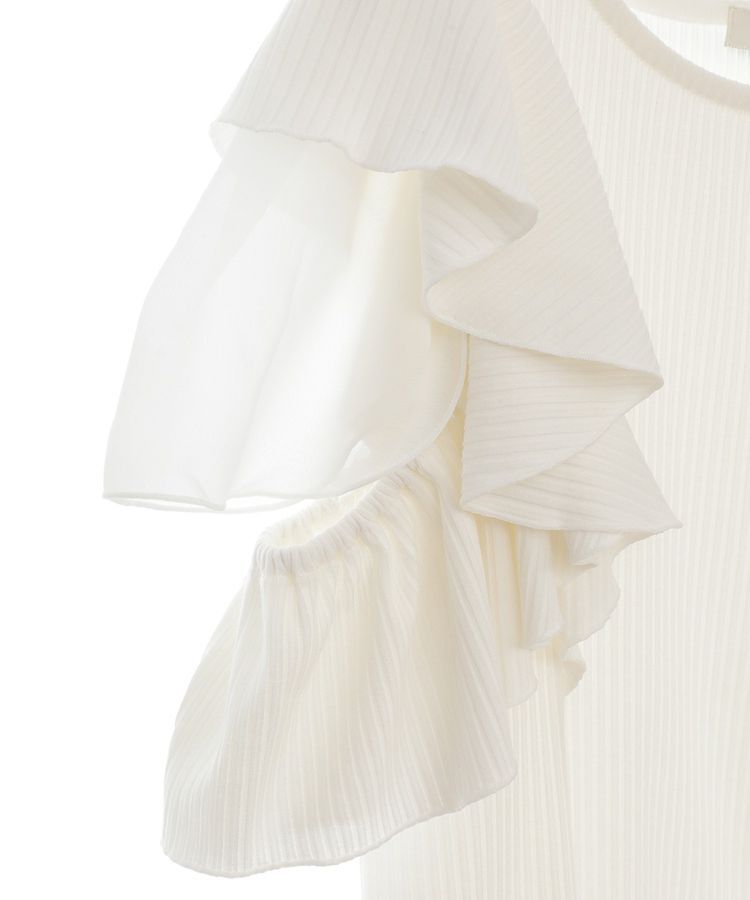 earth music&ecology「袖フリルデザインプルオーバー」|Tシャツ・カットソー|