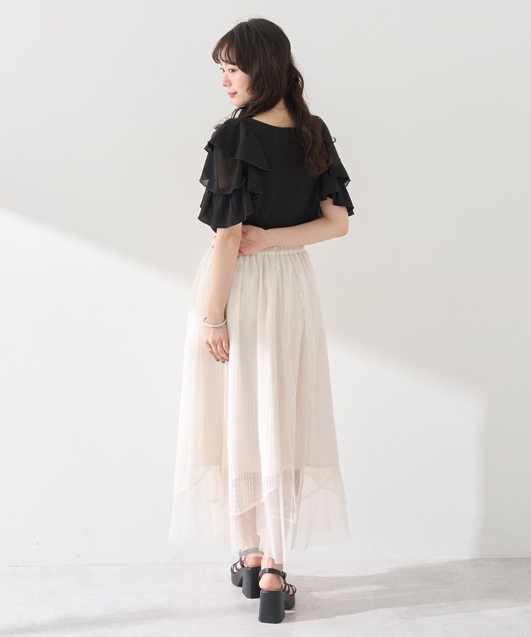 earth music&ecology「袖フリルデザインプルオーバー」|Tシャツ・カットソー|