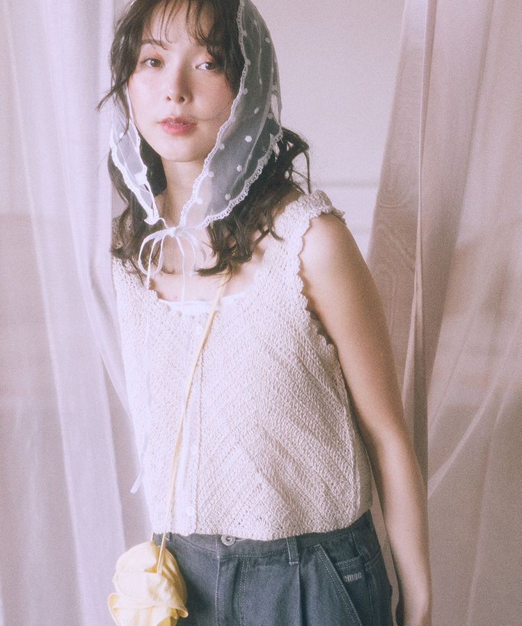 earth music&ecology「クロシェビスチェ」|ベスト・ジレ|Ecru