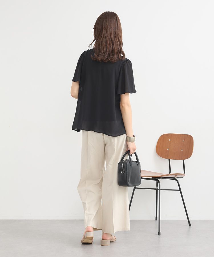 earth music&ecology「マジョリカプリーツ半袖ブラウス」|シャツ・ブラウス|