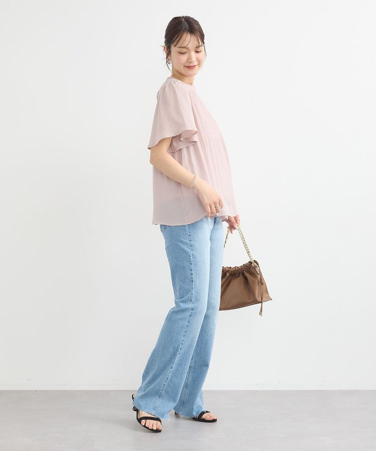 earth music&ecology「マジョリカプリーツ半袖ブラウス」|シャツ・ブラウス|