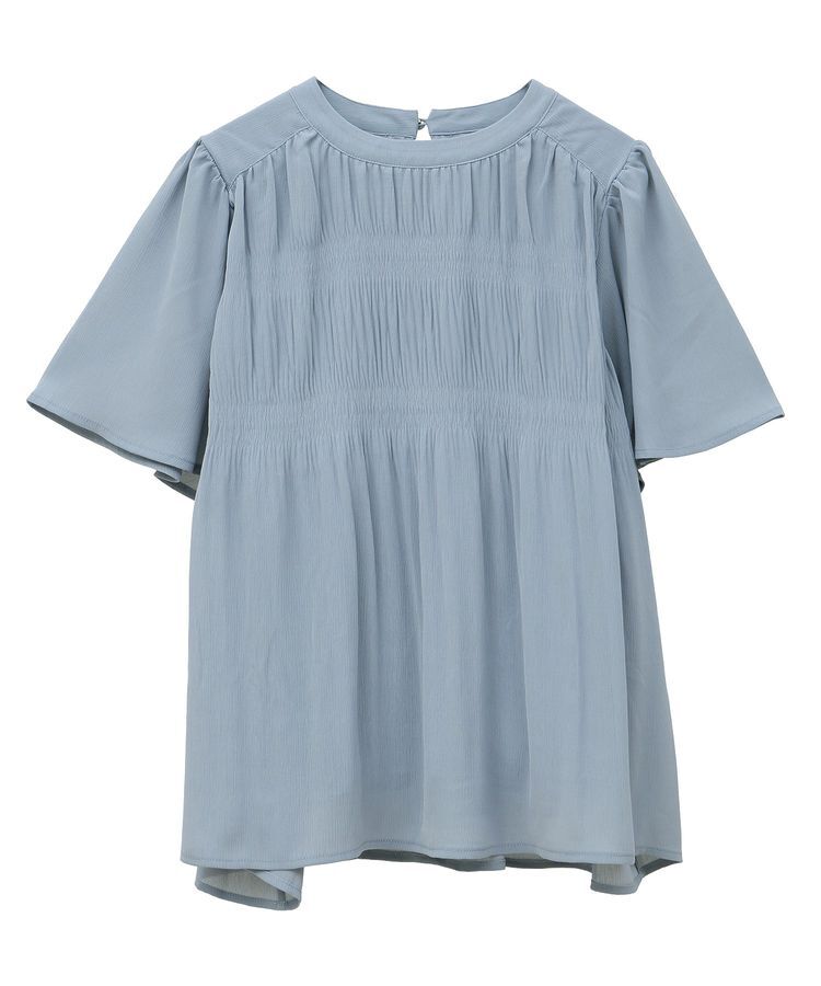 earth music&ecology「マジョリカプリーツ半袖ブラウス」|シャツ・ブラウス|