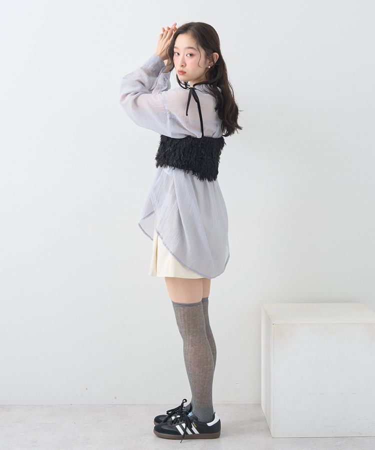 earth music&ecology「ラメミックスフェザービスチェ」|ベスト・ジレ|