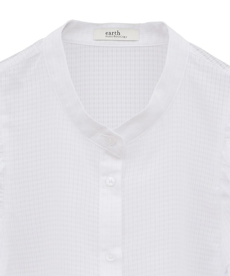 earth music&ecology「ミニチェックバルーンスリーブブラウス」|シャツ・ブラウス|