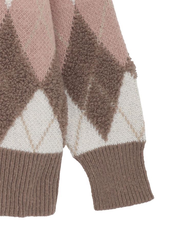 earth music&ecology「ループ編みアーガイルカーディガン」|カーディガン|