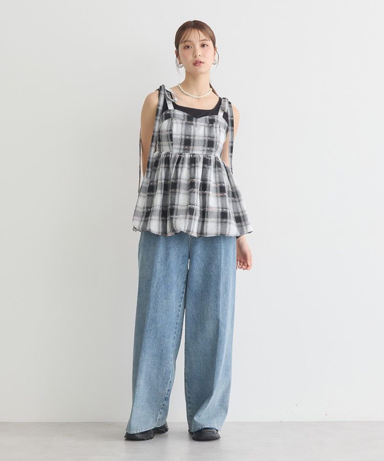 earth music&ecology「ハイウエストデニムパンツ」|デニム|