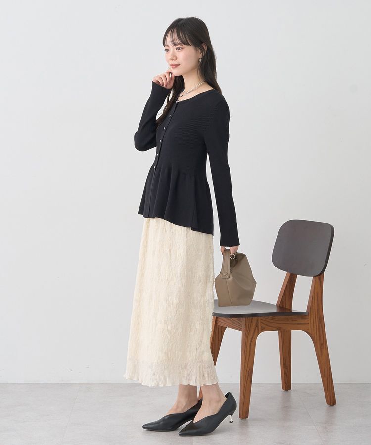 earth music&ecology「ペプラムニットカーディガン」|カーディガン|