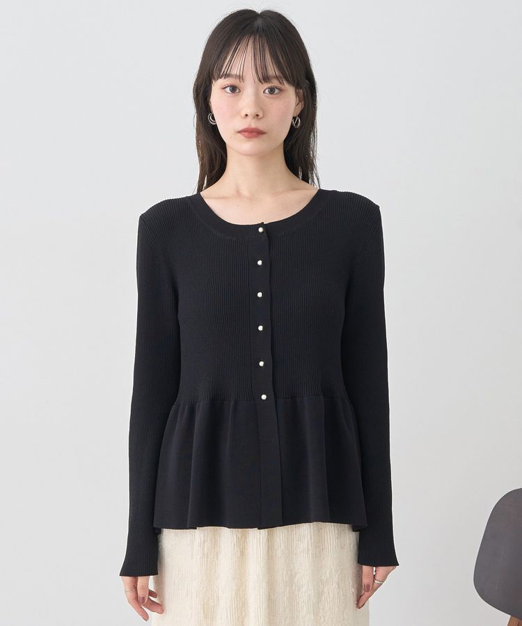 earth music&ecology「ペプラムニットカーディガン」|カーディガン|