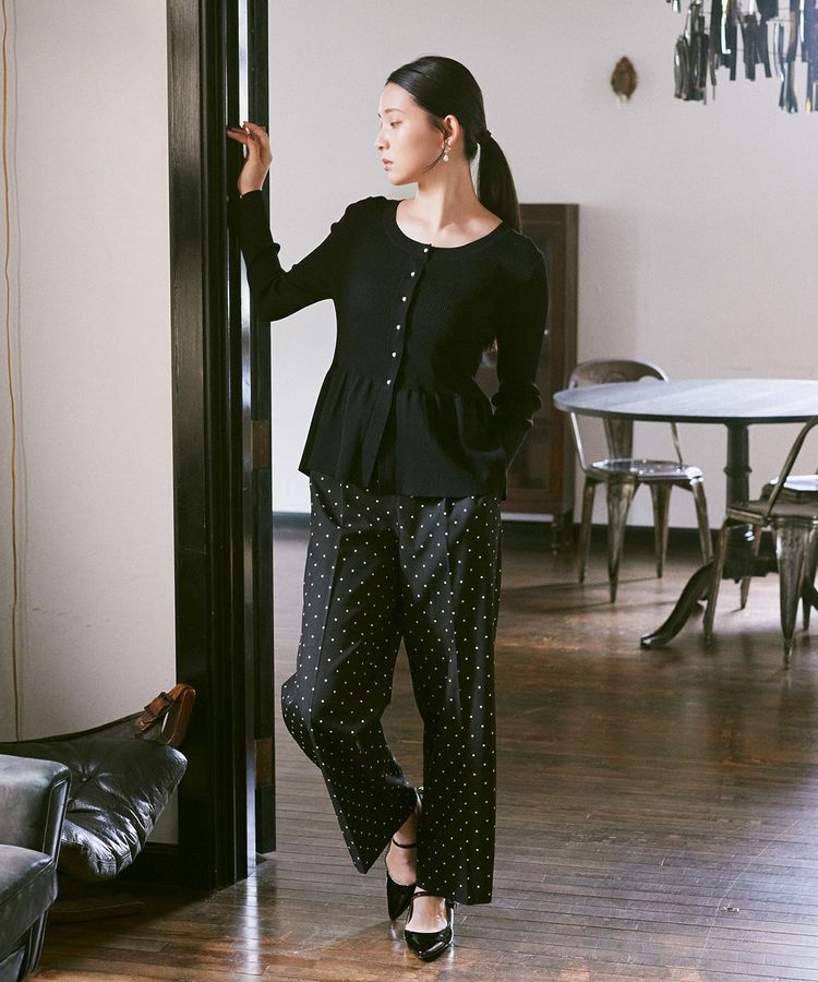 earth music&ecology「ペプラムニットカーディガン」|カーディガン|