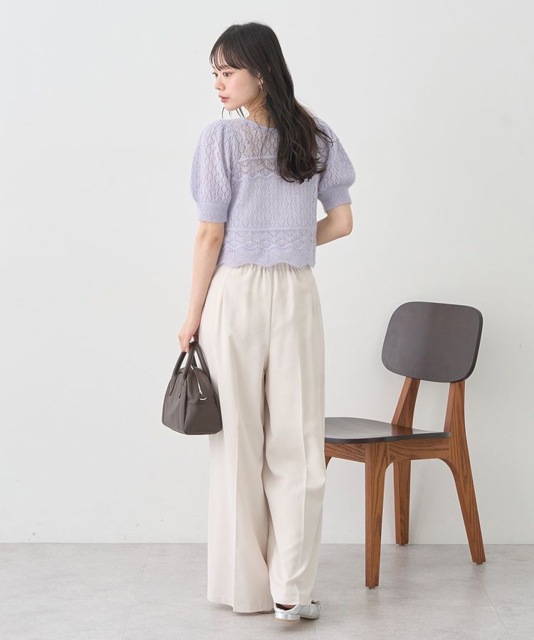 earth music&ecology「キャットヤーン透かし編みニットプルオーバー」|ニット・セーター|