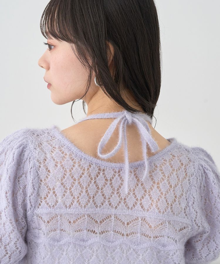 earth music&ecology「キャットヤーン透かし編みニットプルオーバー」|ニット・セーター|