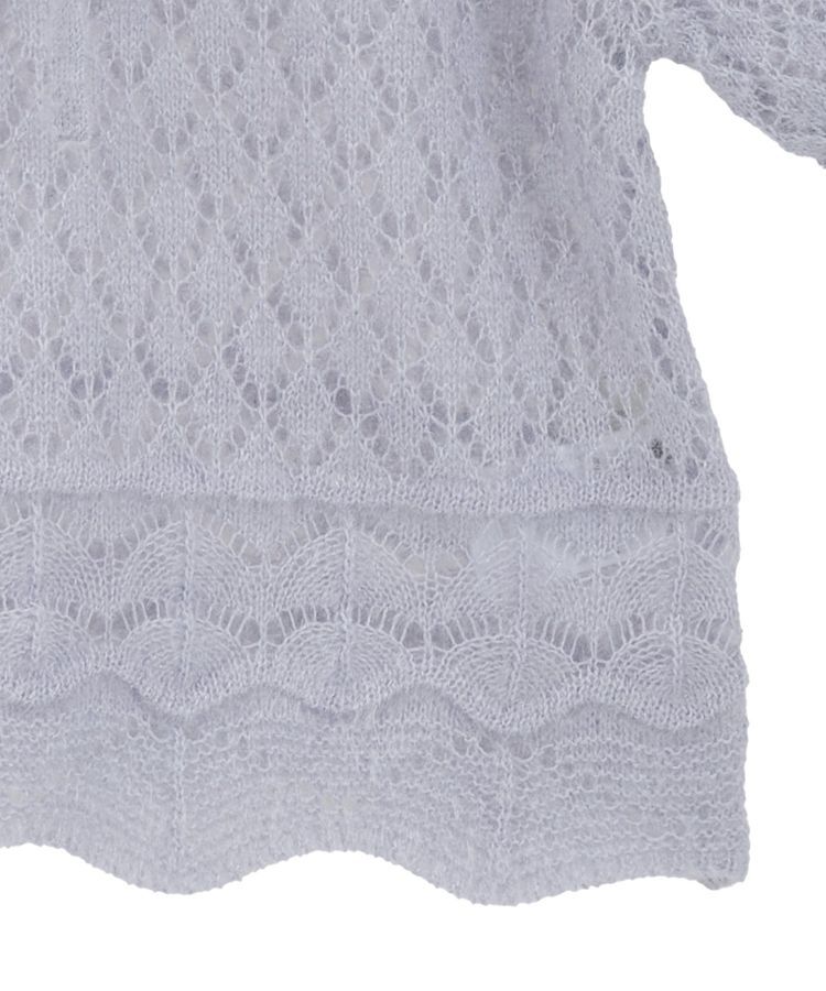 earth music&ecology「キャットヤーン透かし編みニットプルオーバー」|ニット・セーター|