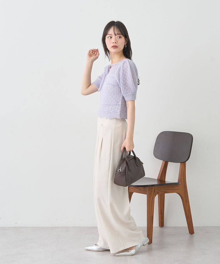 earth music&ecology「キャットヤーン透かし編みニットプルオーバー」|ニット・セーター|