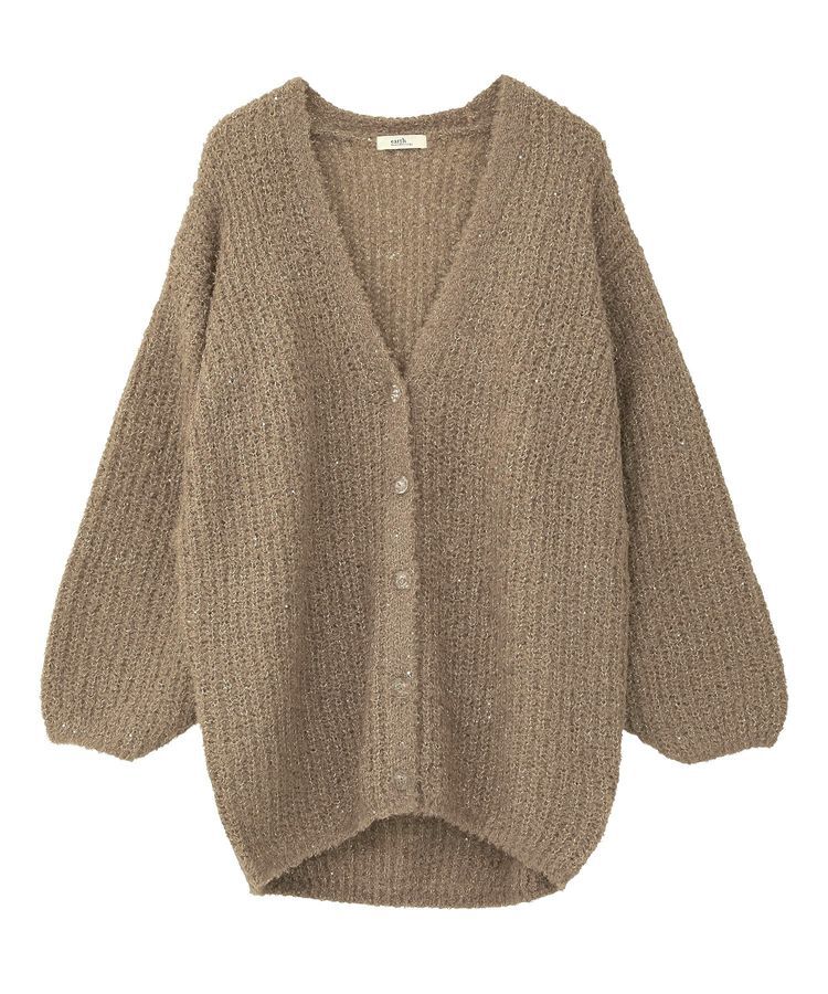 earth music&ecology「スパンコールブークレカーディガン」|カーディガン|