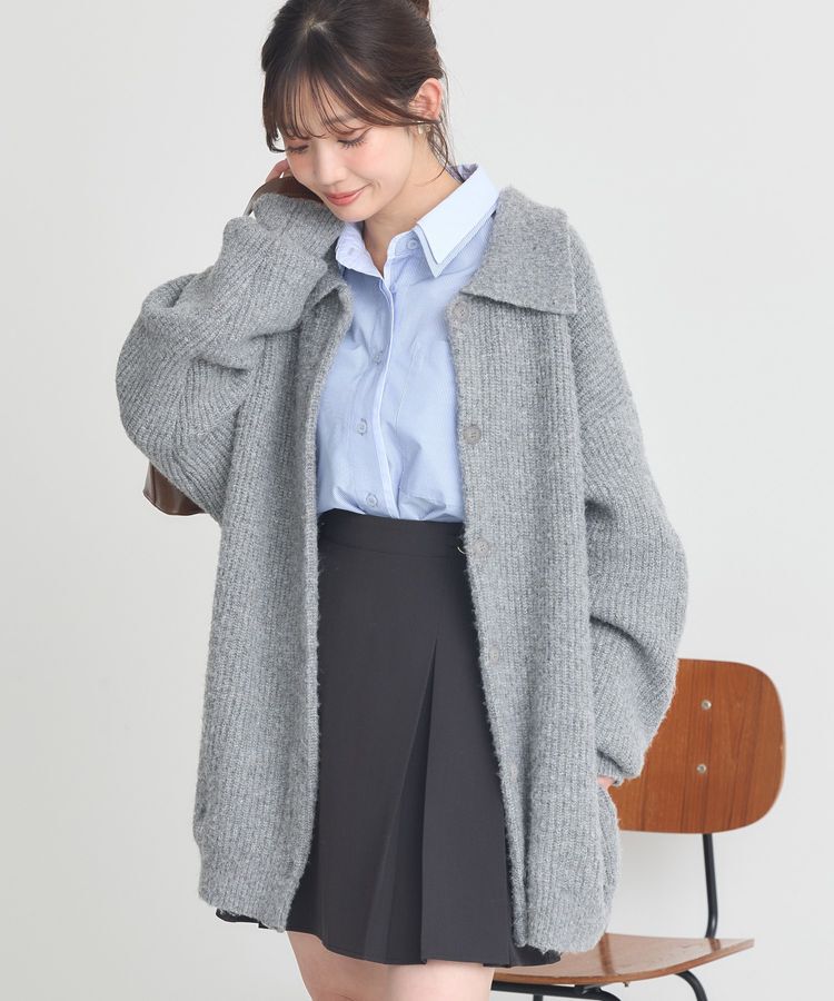 earth music&ecology「襟付きニットアウター」|カーディガン|