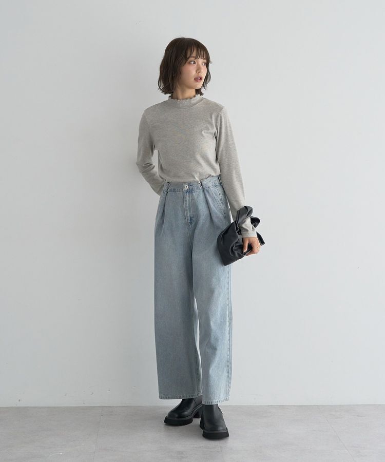 earth music&ecology「ラメテレコハイネックプルオーバー」|Tシャツ・カットソー|