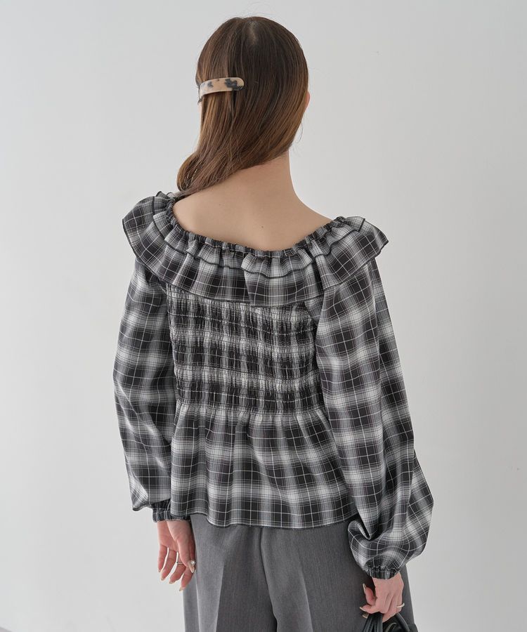 earth music&ecology「チェックシャーリングブラウス」|シャツ・ブラウス|