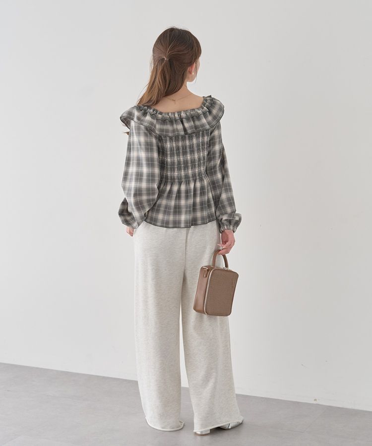 earth music&ecology「チェックシャーリングブラウス」|シャツ・ブラウス|