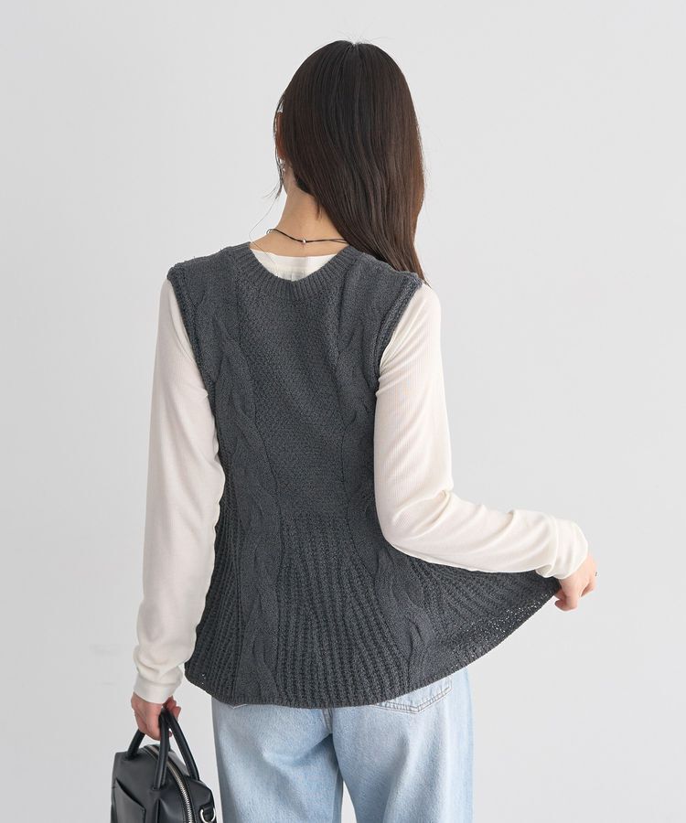 earth music&ecology「フレアニットベスト」|ベスト・ジレ|