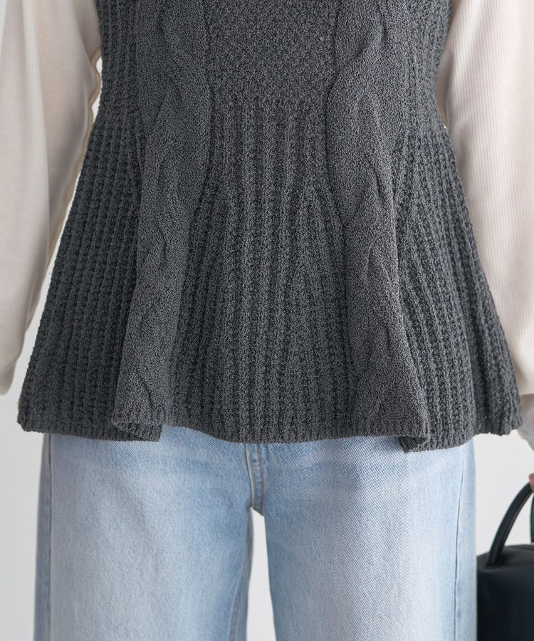 earth music&ecology「フレアニットベスト」|ベスト・ジレ|