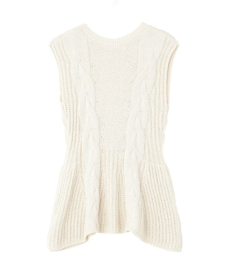 earth music&ecology「フレアニットベスト」|ベスト・ジレ|