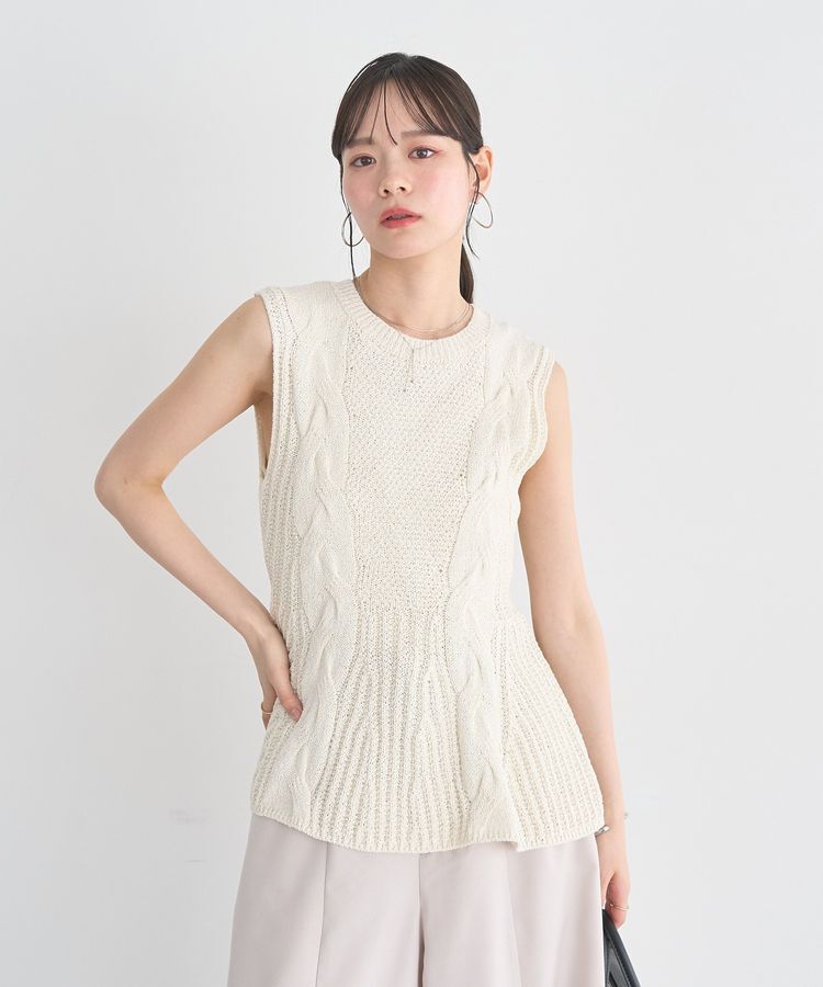 earth music&ecology「フレアニットベスト」|ベスト・ジレ|