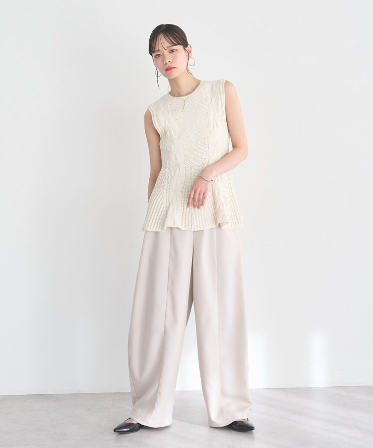 earth music&ecology「フレアニットベスト」|ベスト・ジレ|