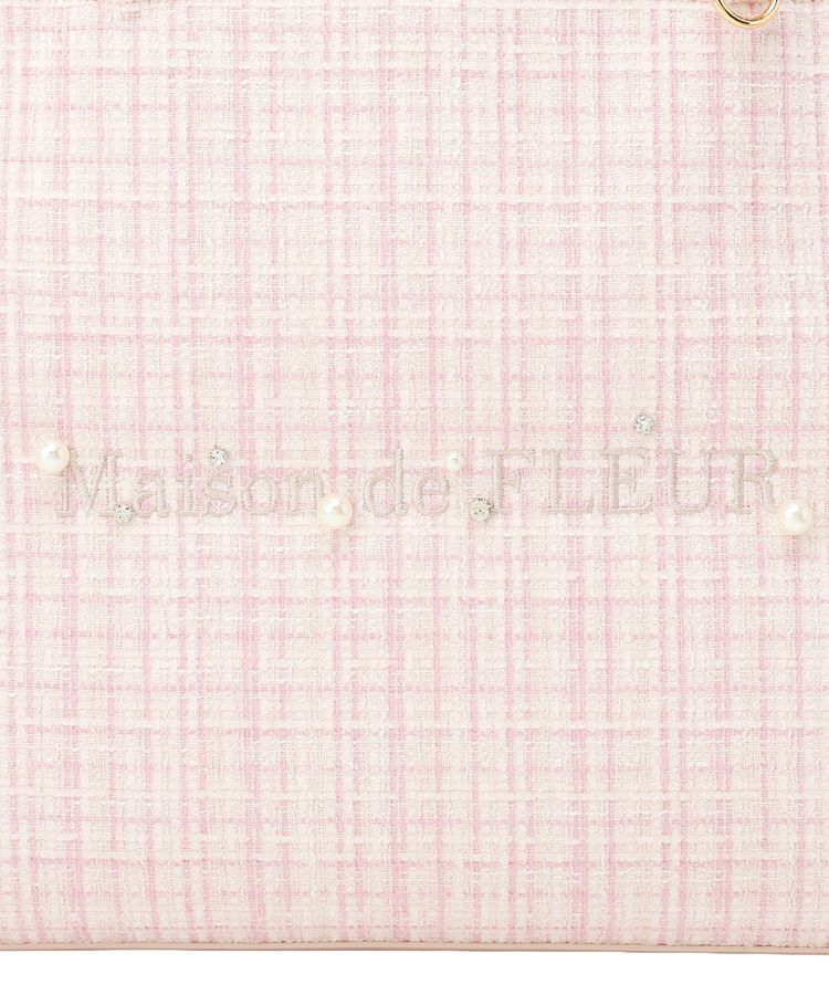 Maison de FLEUR「ビジューツイードスクエアトートバッグ」|ハンドバッグ|