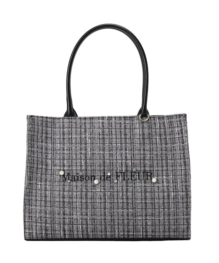 Maison de FLEUR「ビジューツイードスクエアトートバッグ」|ハンドバッグ|