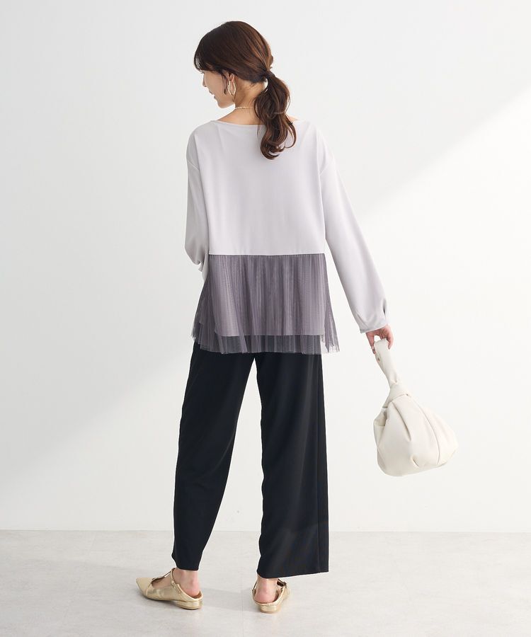 Green Parks「プリーツチュールドッキングプルオーバー」|Tシャツ・カットソー|