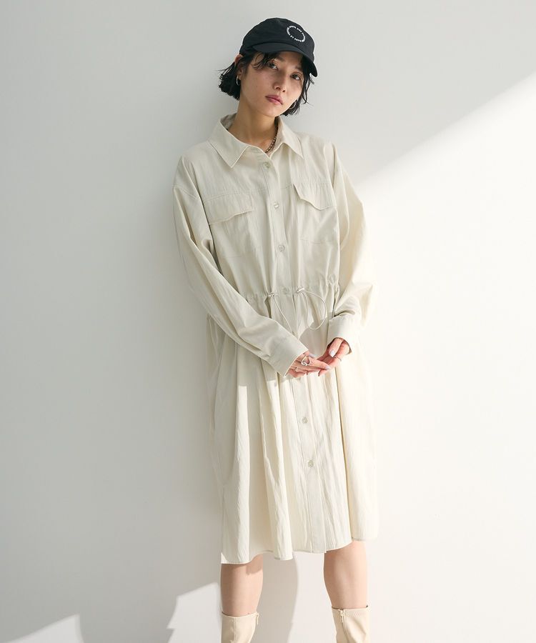 Green Parks「ミディ丈ミリタリーシャツワンピース」|ワンピース|