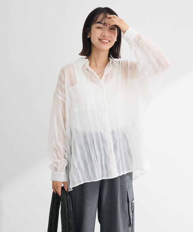 Green Parks「シアーワッシャーロングスリーブシャツ」|シャツ・ブラウス|